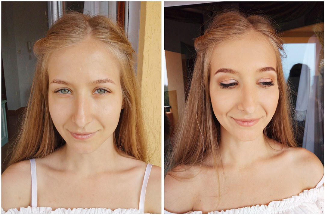 Before/after makeup in Montenegro. Makeup artist and hairdresser in Montenegro Nadia Lia