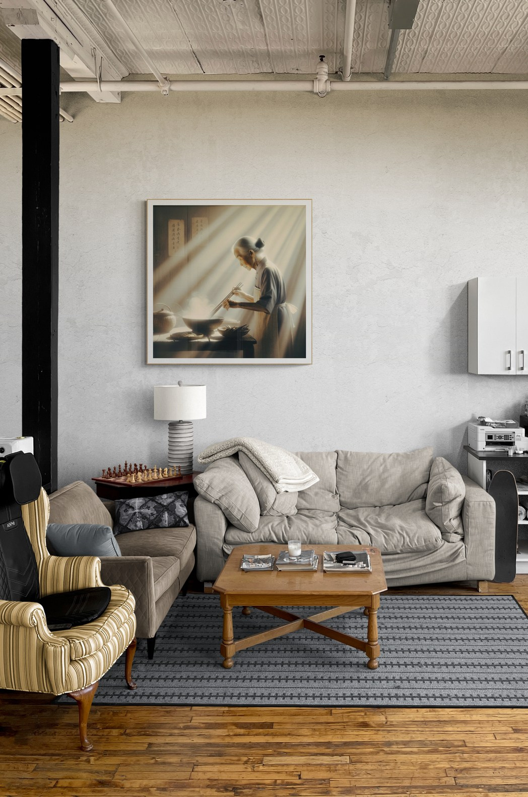 Artwork for interior. AI Photo Retoucher and Image Restorer Zhanna Ognivo