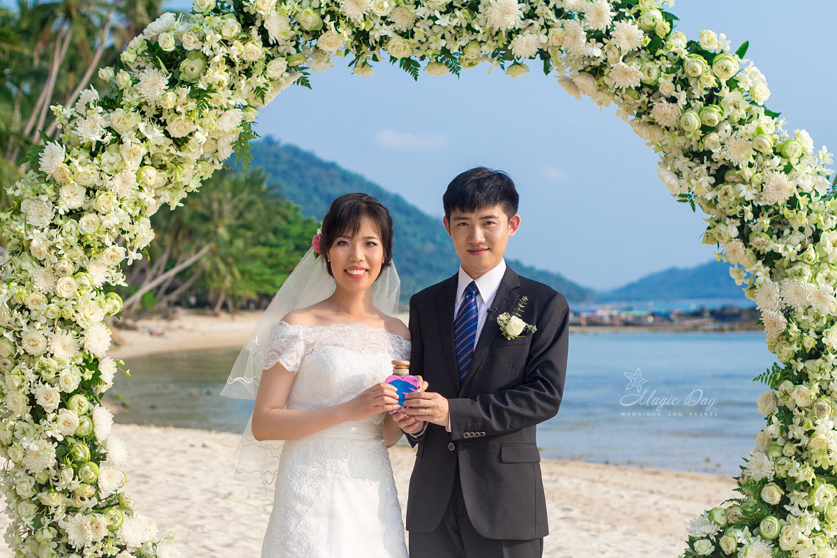 Western ceremony. Wedding on Koh Samui, Thailand