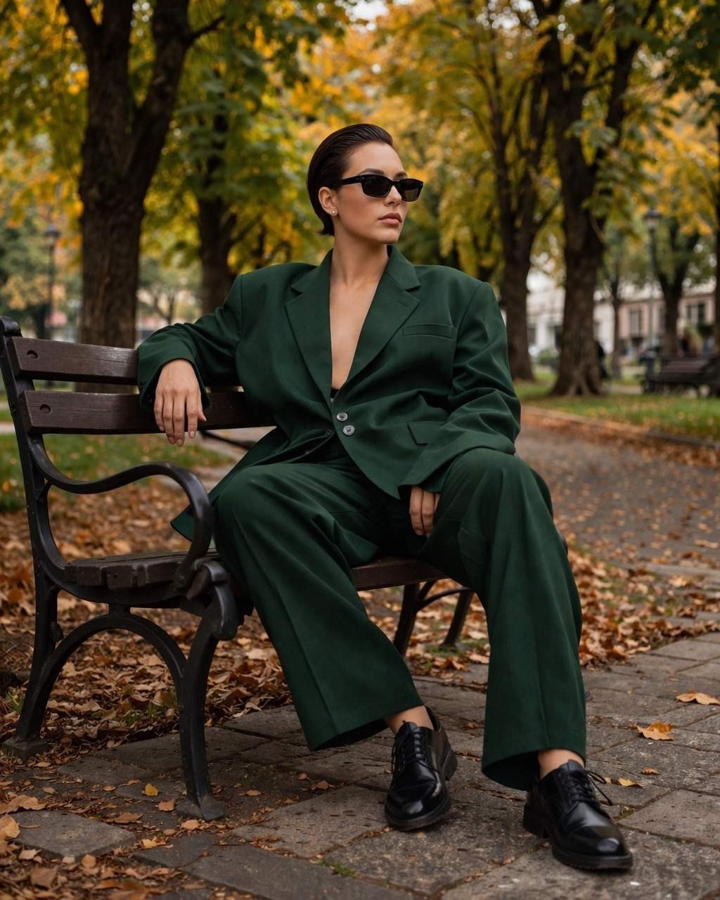 autumn fashion portrait park Plovdiv