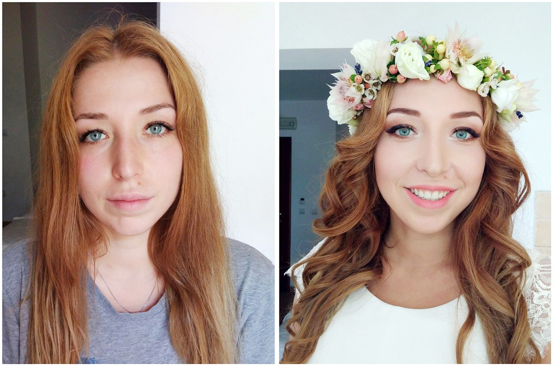 Before/after makeup in Montenegro. Makeup artist and hairdresser in Montenegro Nadia Lia