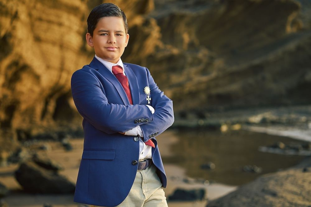 Sesión de fotos de comunión al aire libre