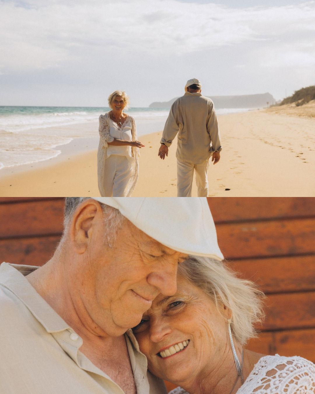 Photo session of a couple aged 70+