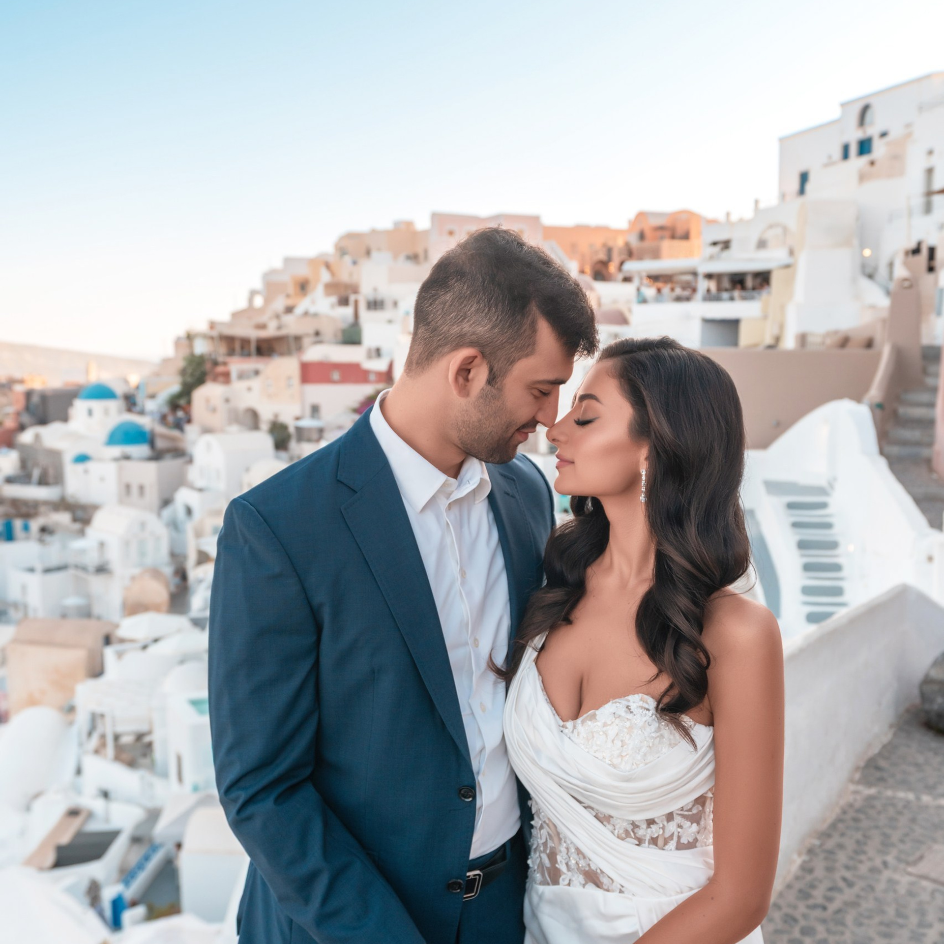 Golden Sunset Wedding in Santorini