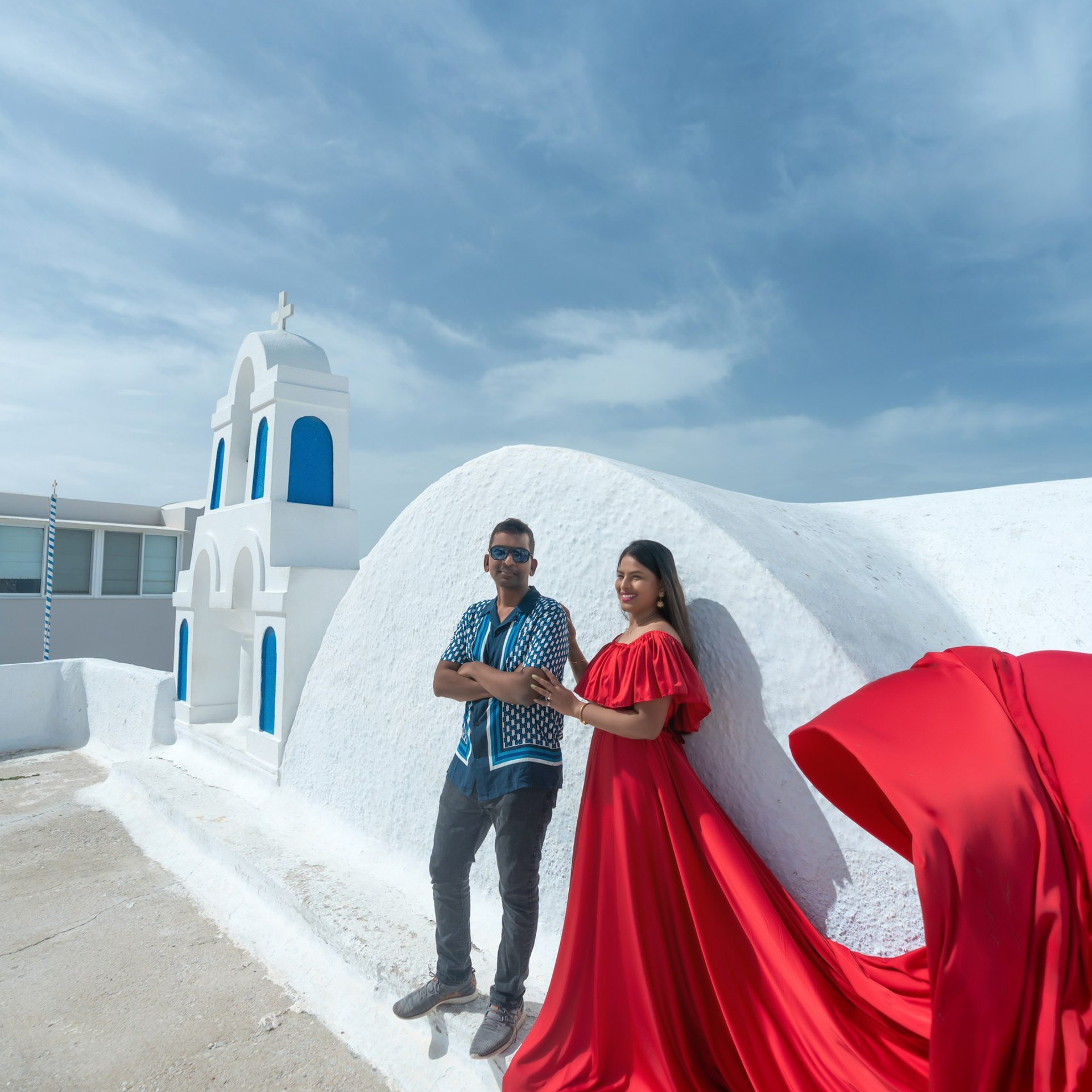 Purple Flying Dress Santorini Backless rent. Photographer in Santorini SokoLOVE Alex| Flying Dress Santorini