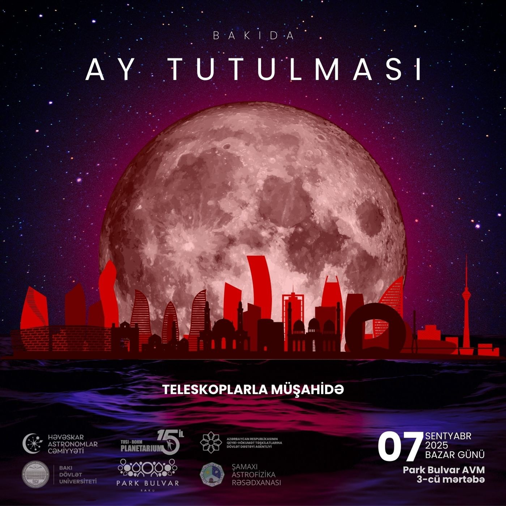 Ay Tutulması 2025. Həvəskar Astronomlar Cəmiyyəti — Astronomy.az