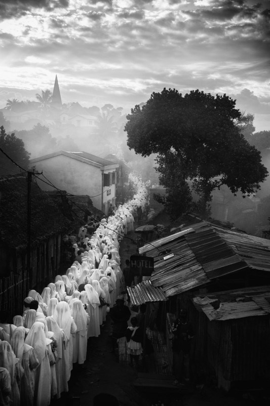 Procession to mark the 150th anniversary of the Lutheran church, Ankaromalaza Mifanasoa, Vohibato district, Haute Matsiatra region, Fianarantsoa province, Republic of Madagascar. 2016