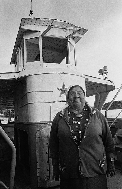 Conductor on a motor ship, Vologda region, Russian SFSR. July 1984