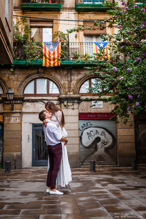 Stylowa sesja ślubna - Barcelona. Fotograf w Barcelonie Hiszpanii Maslik Yulia