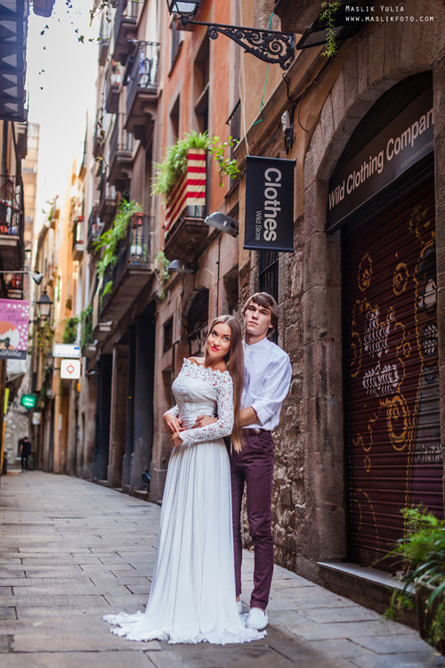 Stylowa sesja ślubna - Barcelona. Fotograf w Barcelonie Hiszpanii Maslik Yulia