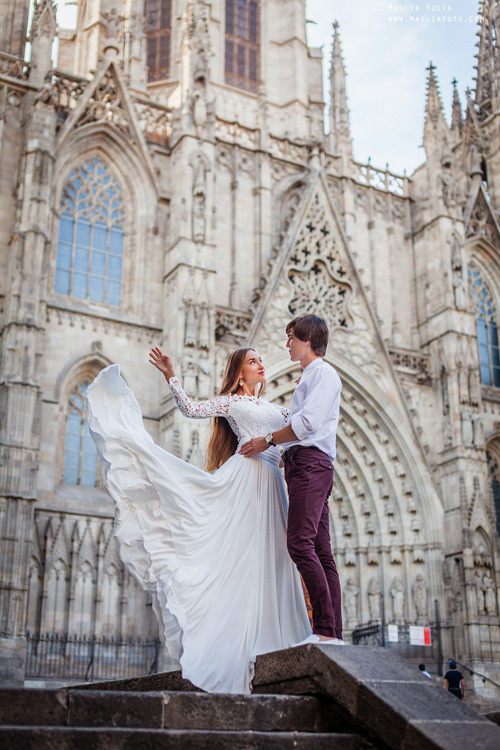 Stylowa sesja ślubna - Barcelona. Fotograf w Barcelonie Hiszpanii Maslik Yulia