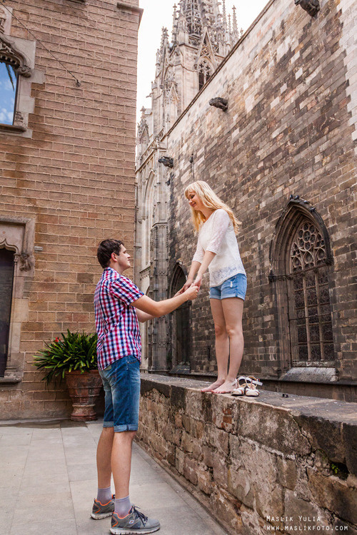 Romántica sesión de fotos en Barcelona. Fotógrafo en Barcelona  Maslik Yulia