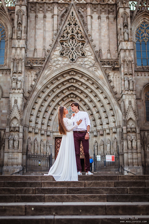 Stylowa sesja ślubna - Barcelona. Fotograf w Barcelonie Hiszpanii Maslik Yulia