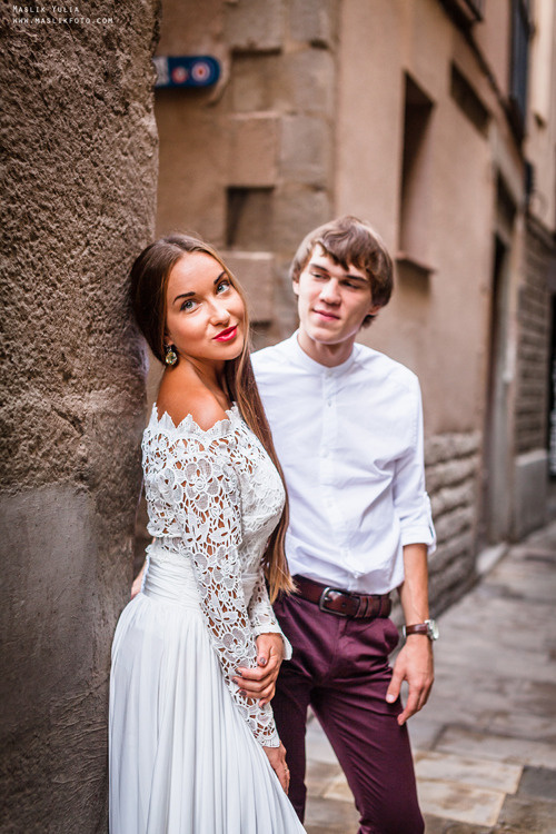 Stylowa sesja ślubna - Barcelona. Fotograf w Barcelonie Hiszpanii Maslik Yulia