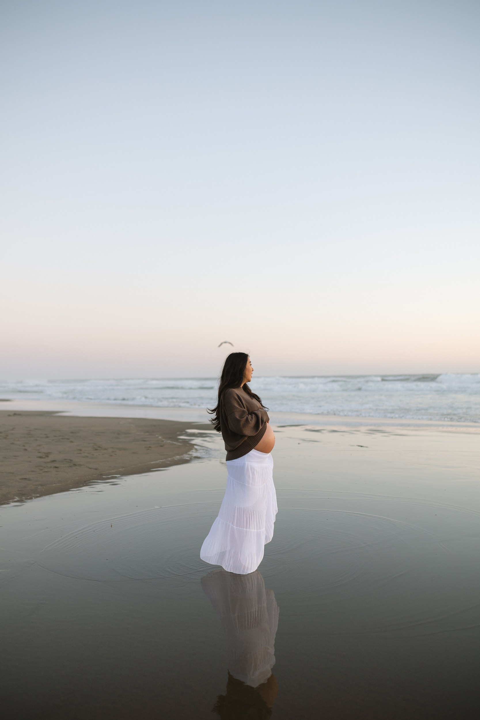 Bay Area Maternity Sunset Photo Session at Ocean Beach