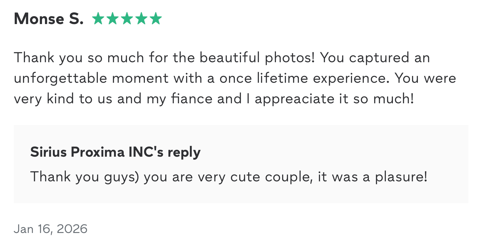 Photography company in NYC — Sirius Proxima Photography