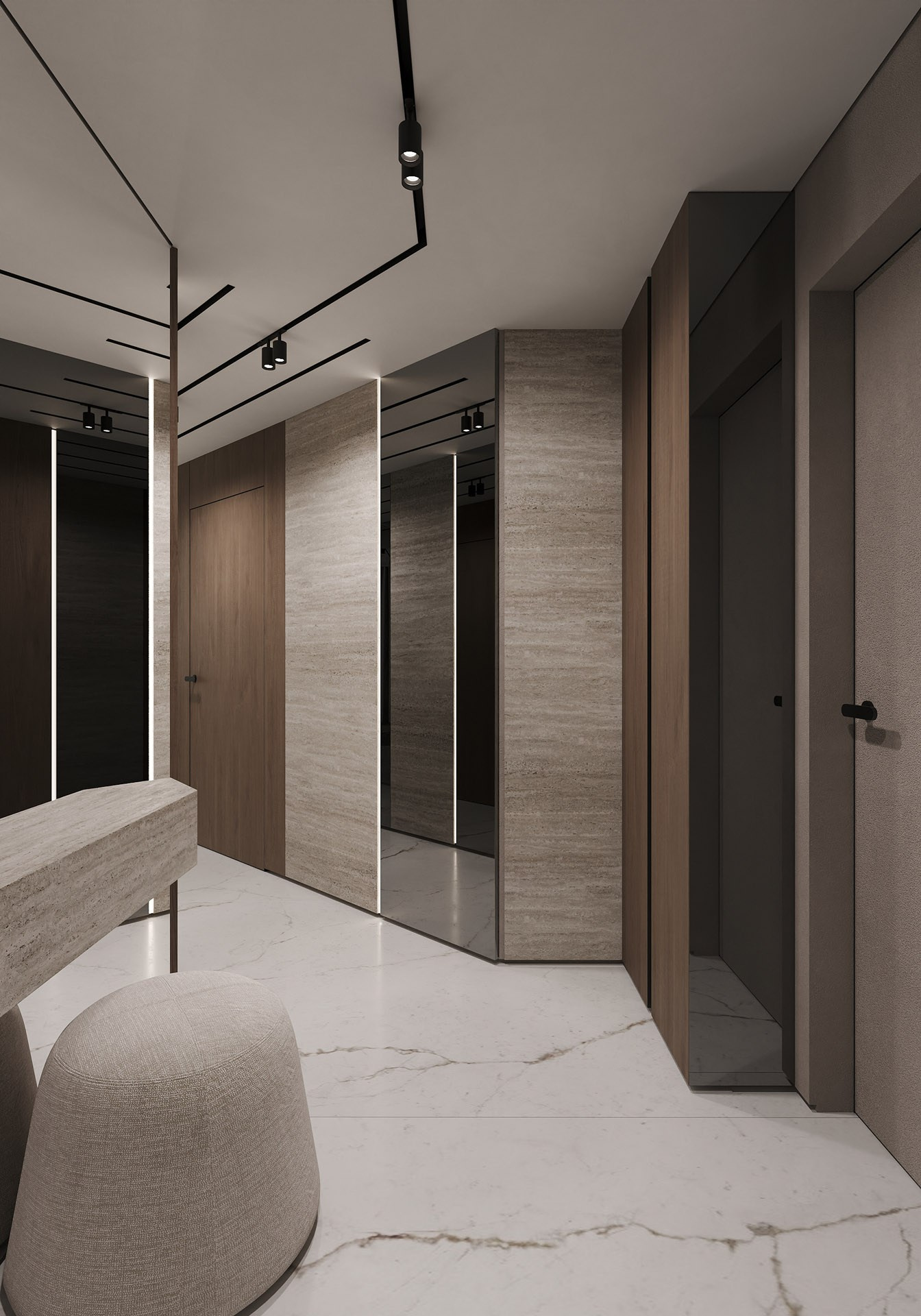 APARTMENT WITH BURJ KHALIFA VIEW. Дизайн интерьера и 3D-визуализация | AB Design Buro