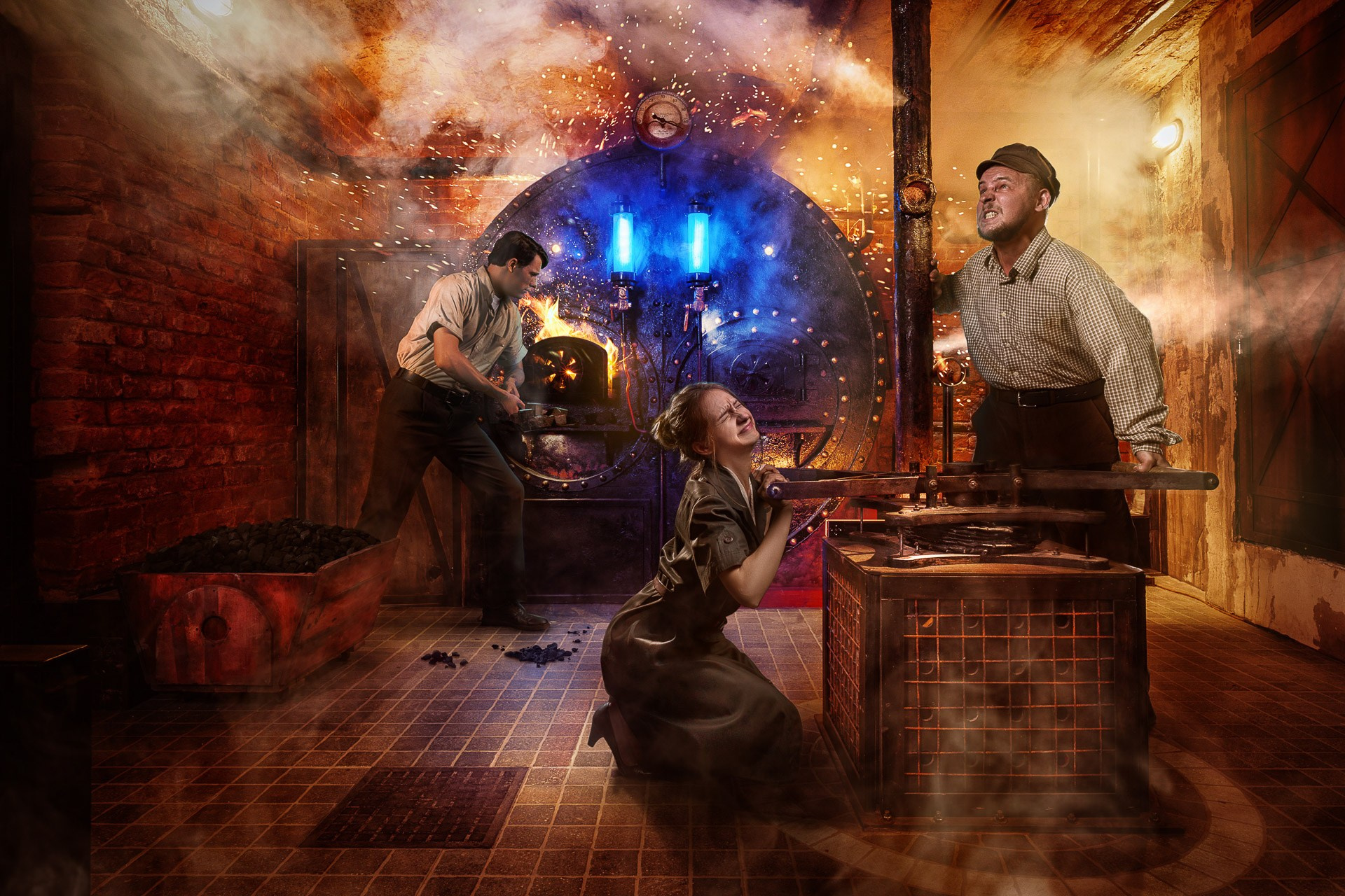 Cinematic commercial photography set design for advertising campaign in Milan