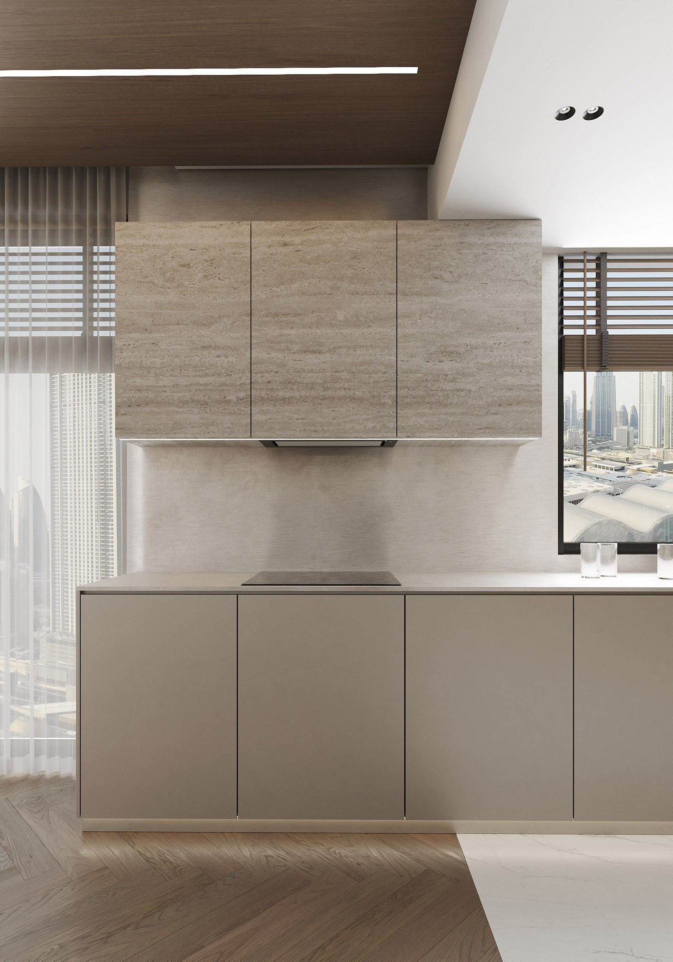 APARTMENT WITH BURJ KHALIFA VIEW. Дизайн интерьера и 3D-визуализация | AB Design Buro