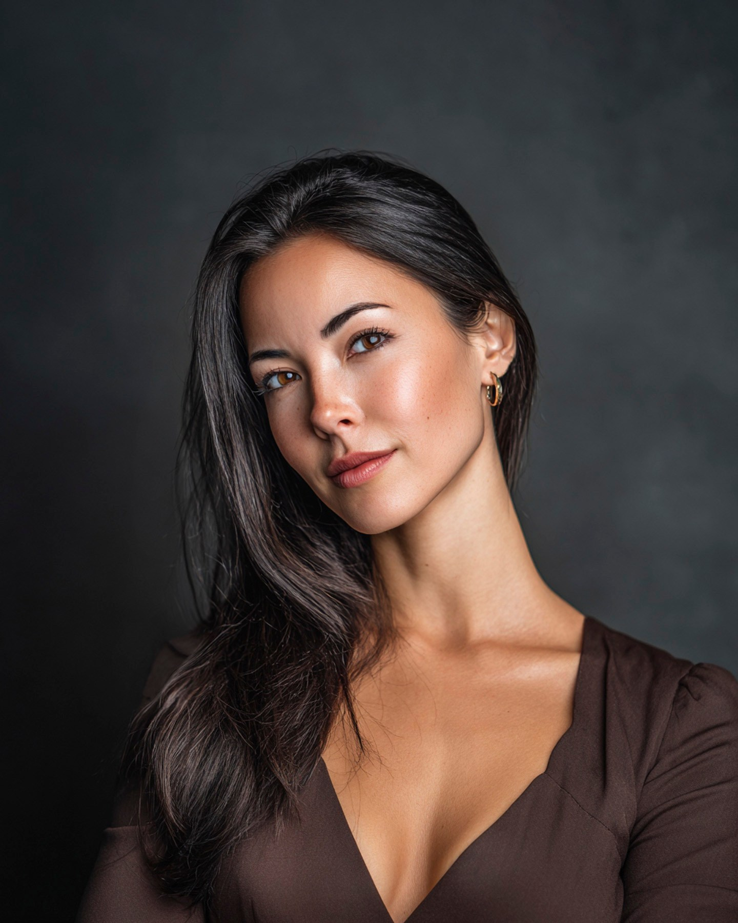 Professional actor's headshot with a tight crop and focus on expressive eyes for casting.