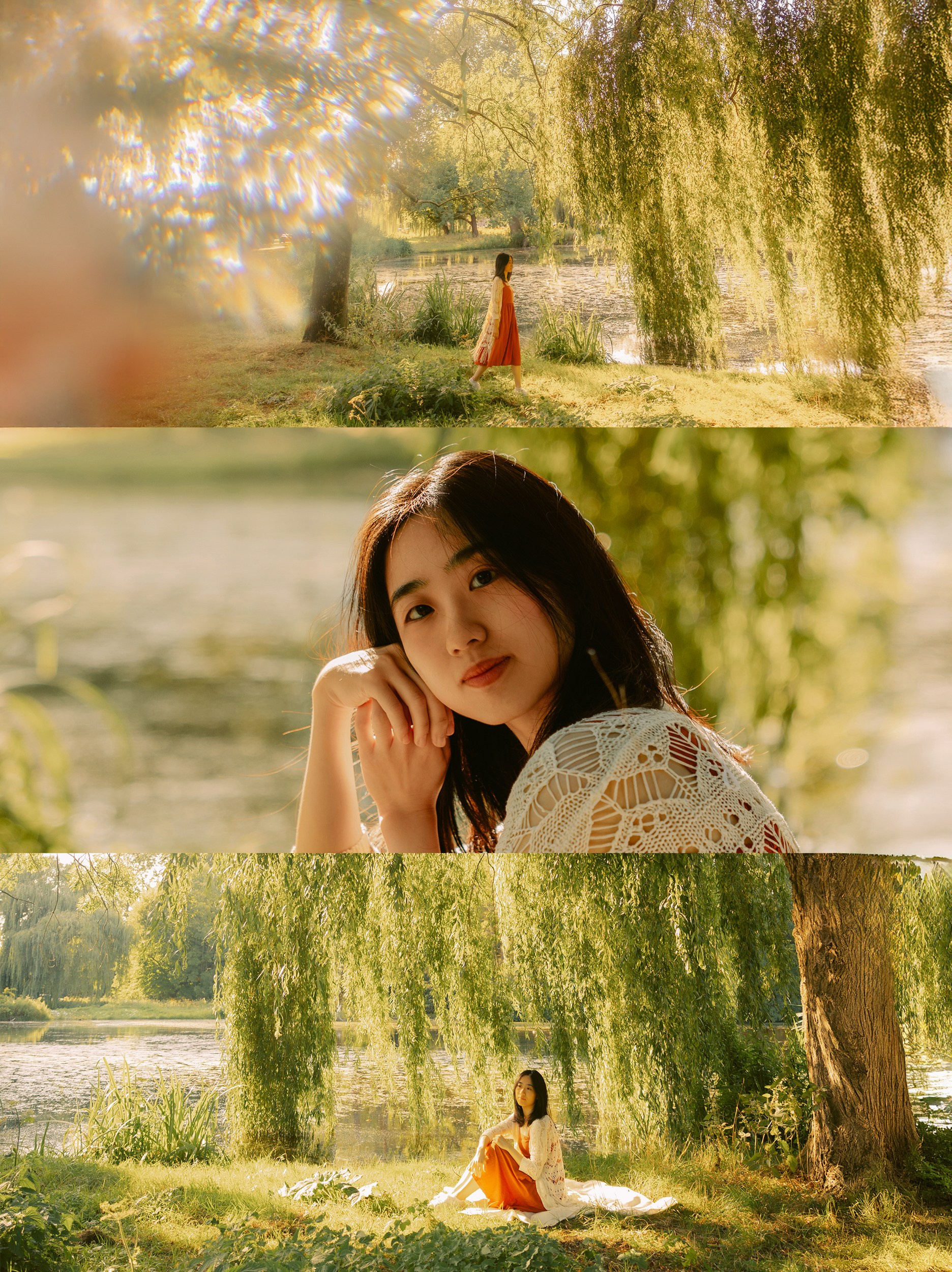 Red Dress Photoshoot in Kralingse Bos, Rotterdam — Portraits by the Lake. Romantic & Soulful Photography by Natalia Olhova in Rotterdam