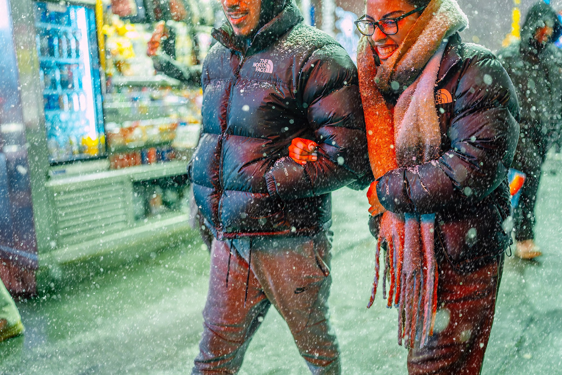 New York City Snowfall Street Photography — Night Winter Scenes Capturing Emotions, Reactions & Euphoria of Falling Snow. Emin Kuliyev — Award-Winning Wedding Photojournalist NYC & USA | Best Wedding Photographer Known for Candid, Timeless Moments