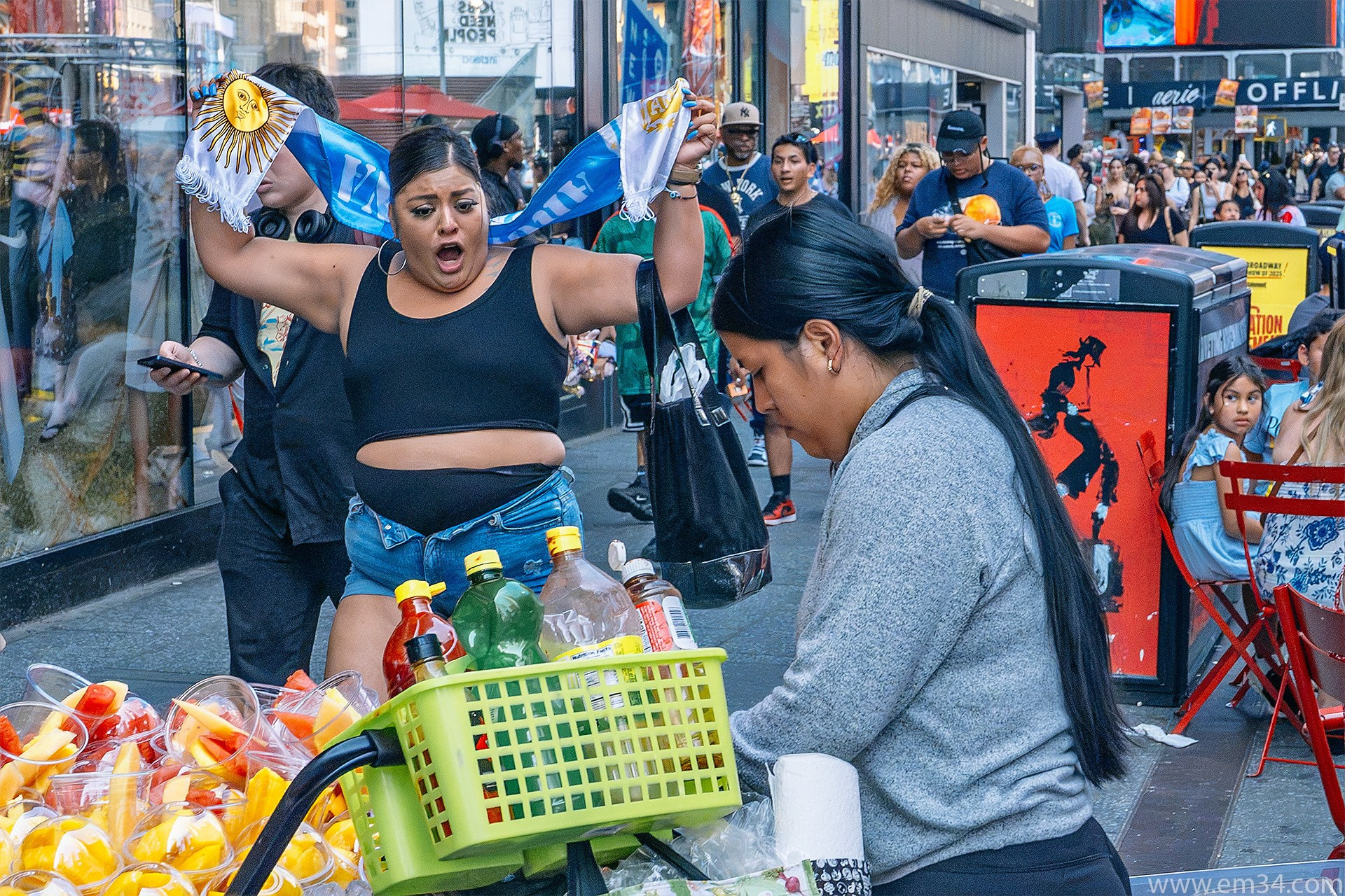 Spain vs Argentina Fans in Times Square | Street Photography by Emin Kuliyev