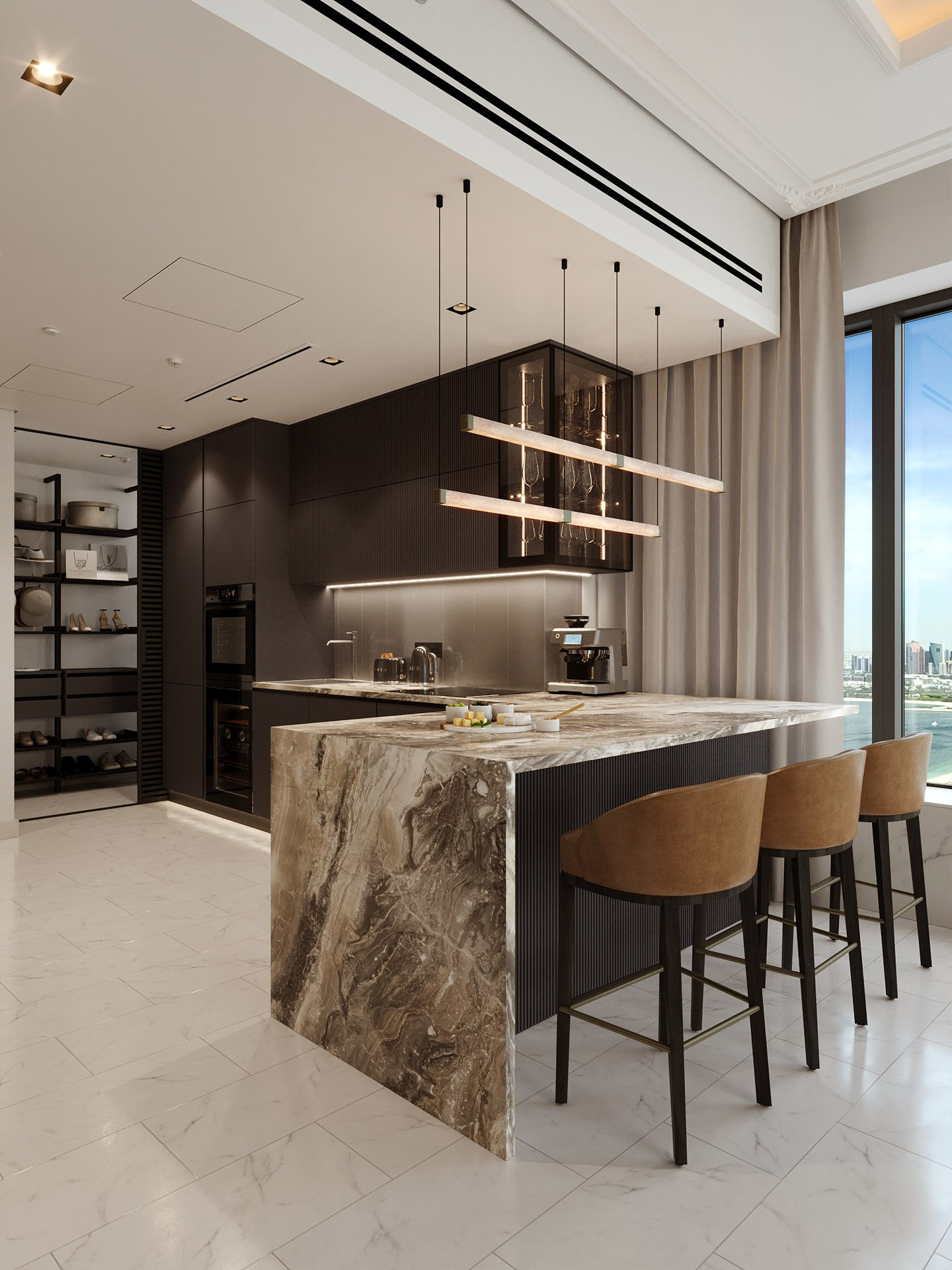 APARTMENT ON PALM JUMEIRAH IN DUBAI. Дизайн интерьера и 3D-визуализация | AB Design Buro