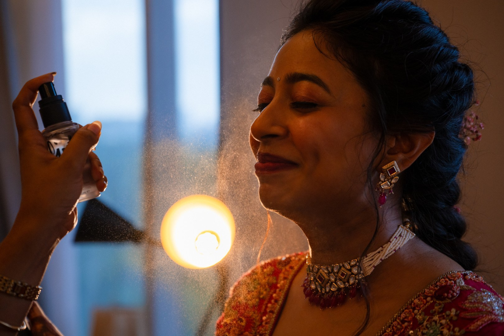 Hands in the Air: Chiranjeev & Niharika at Hyatt Centric Hebbal. Truly Yours | Documentary Wedding Photography & Films | Sharath Padaru, Bangalore