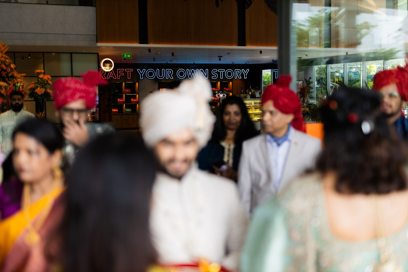 Hands in the Air: Chiranjeev & Niharika at Hyatt Centric Hebbal. Truly Yours | Documentary Wedding Photography & Films | Sharath Padaru, Bangalore