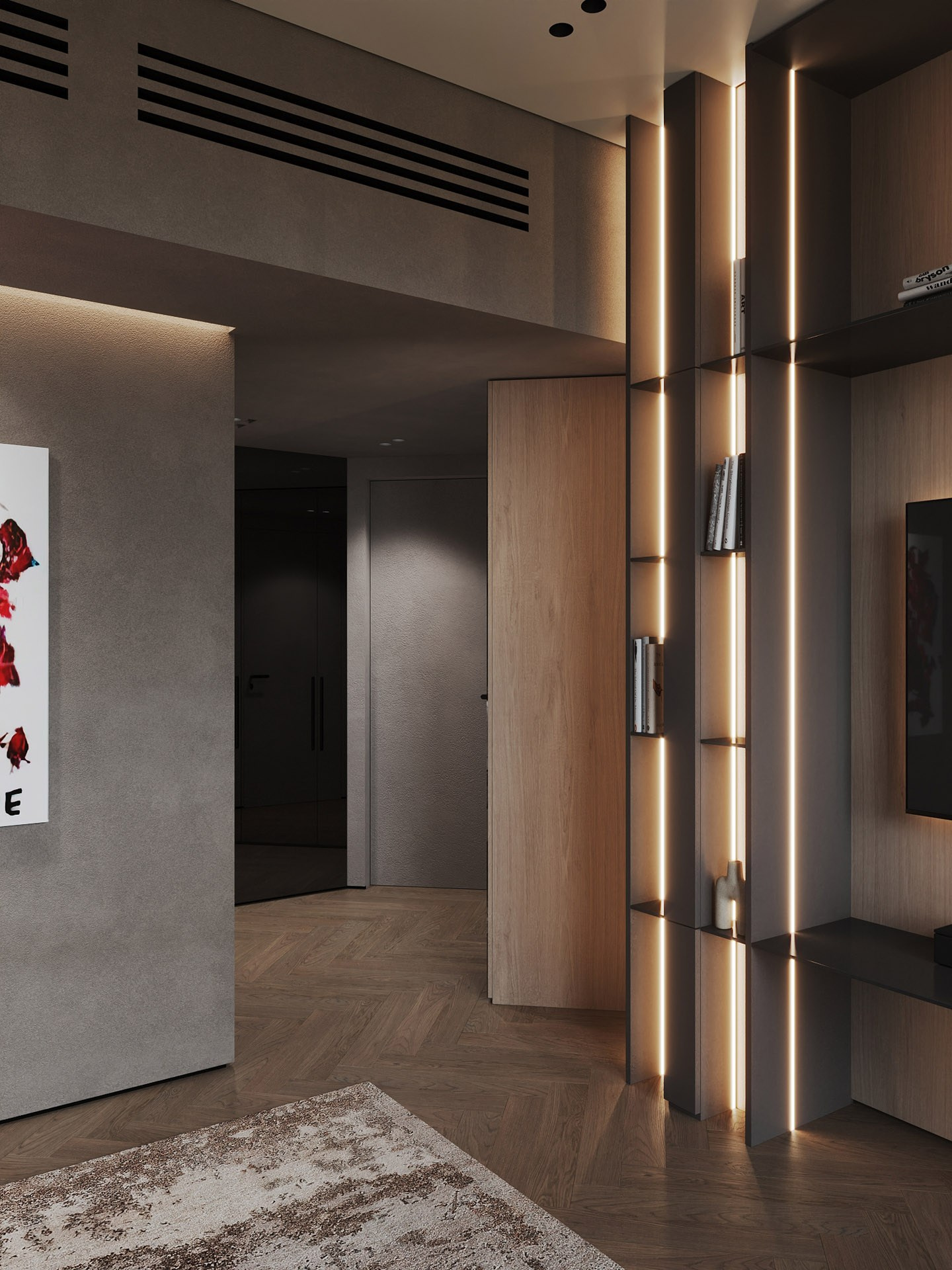 APARTMENT WITH BURJ KHALIFA VIEW. Дизайн интерьера и 3D-визуализация | AB Design Buro