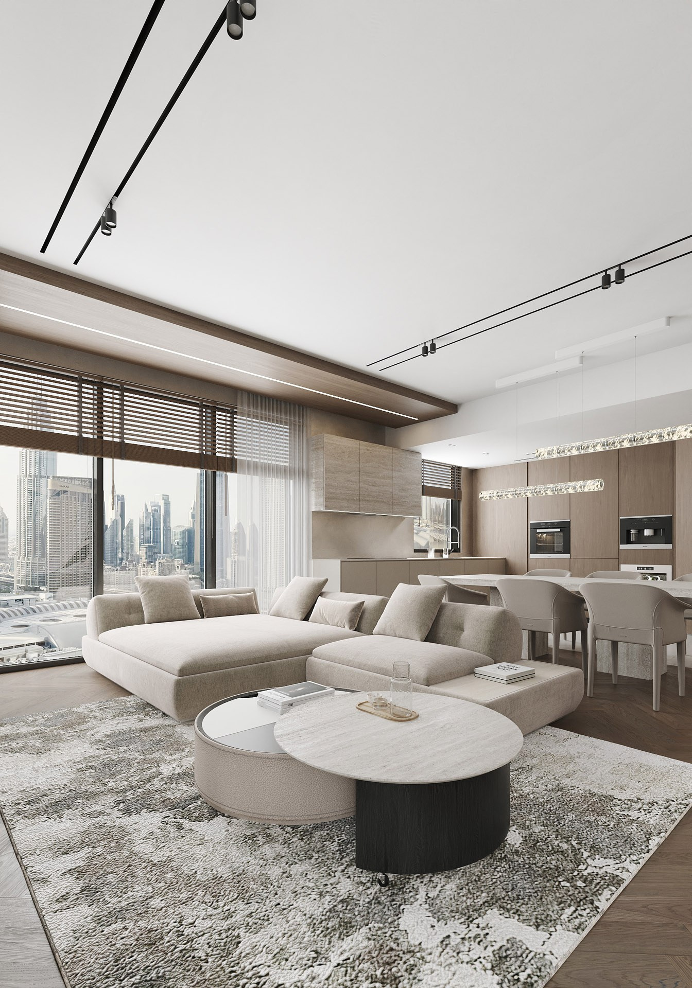APARTMENT WITH BURJ KHALIFA VIEW. Дизайн интерьера и 3D-визуализация | AB Design Buro