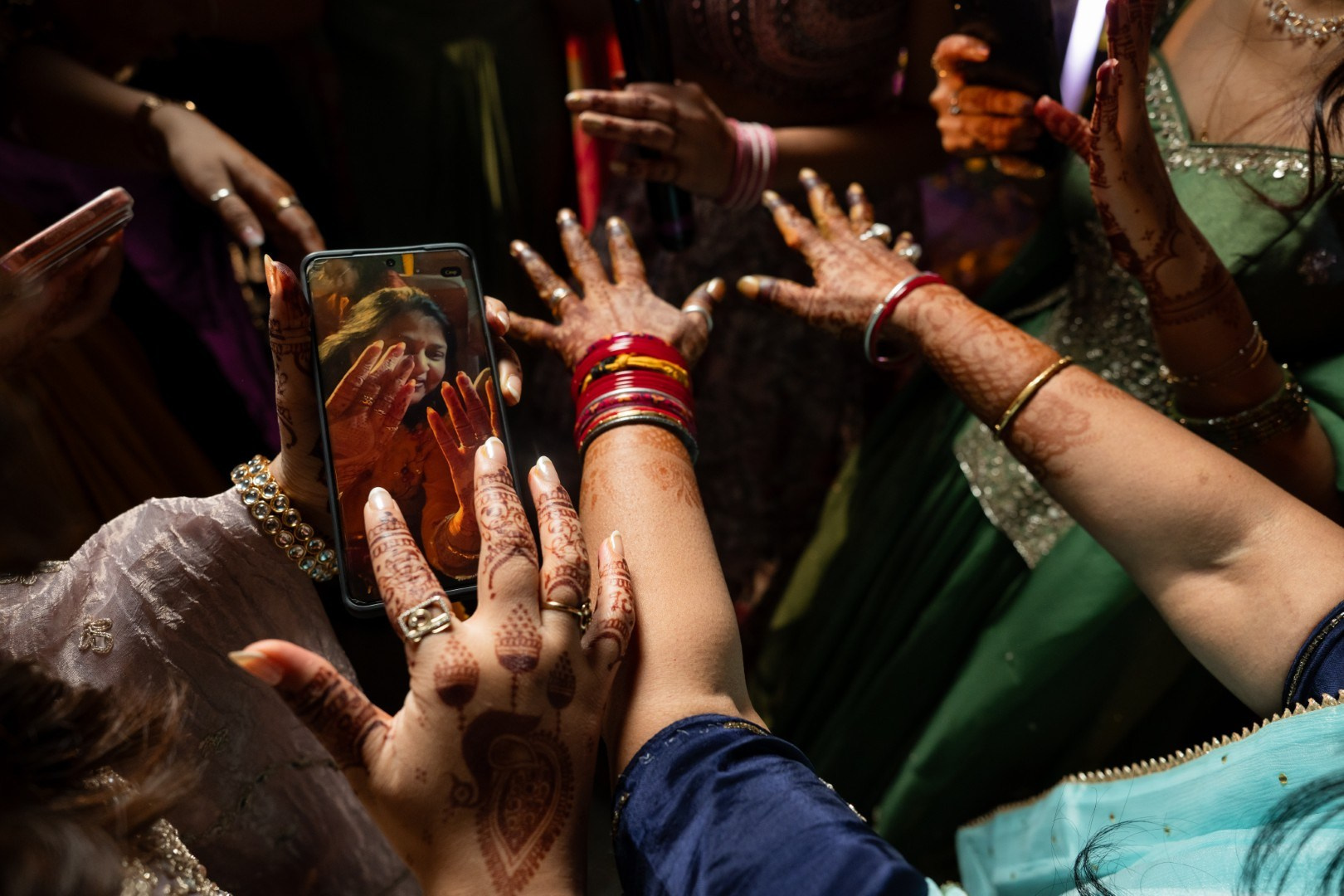 Hands in the Air: Chiranjeev & Niharika at Hyatt Centric Hebbal. Truly Yours | Documentary Wedding Photography & Films | Sharath Padaru, Bangalore