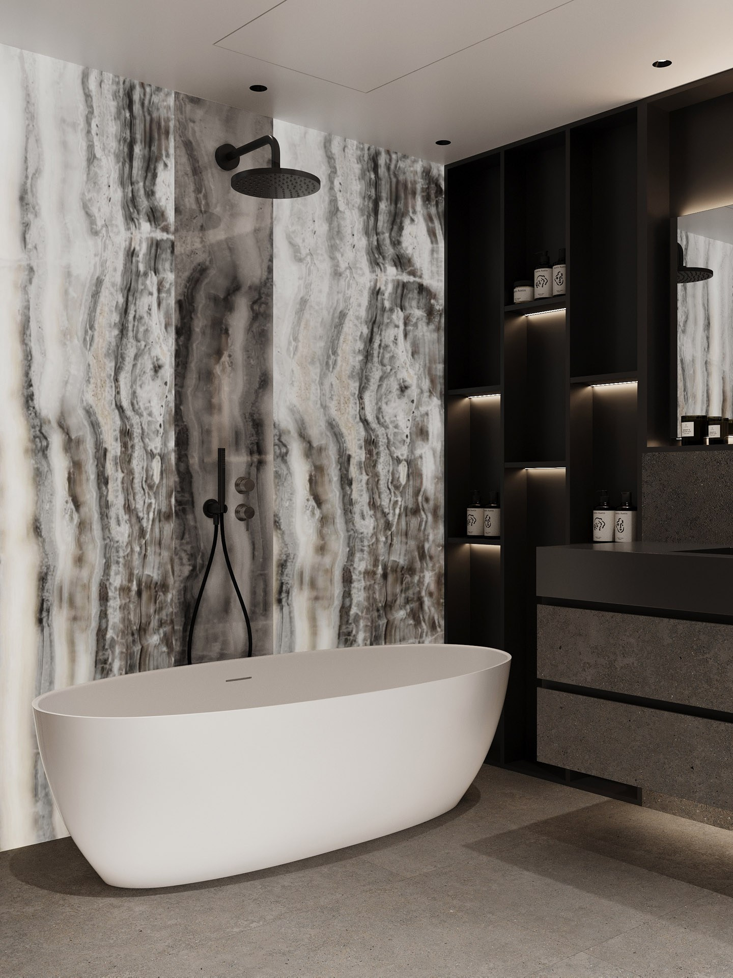 APARTMENT WITH BURJ KHALIFA VIEW. Дизайн интерьера и 3D-визуализация | AB Design Buro