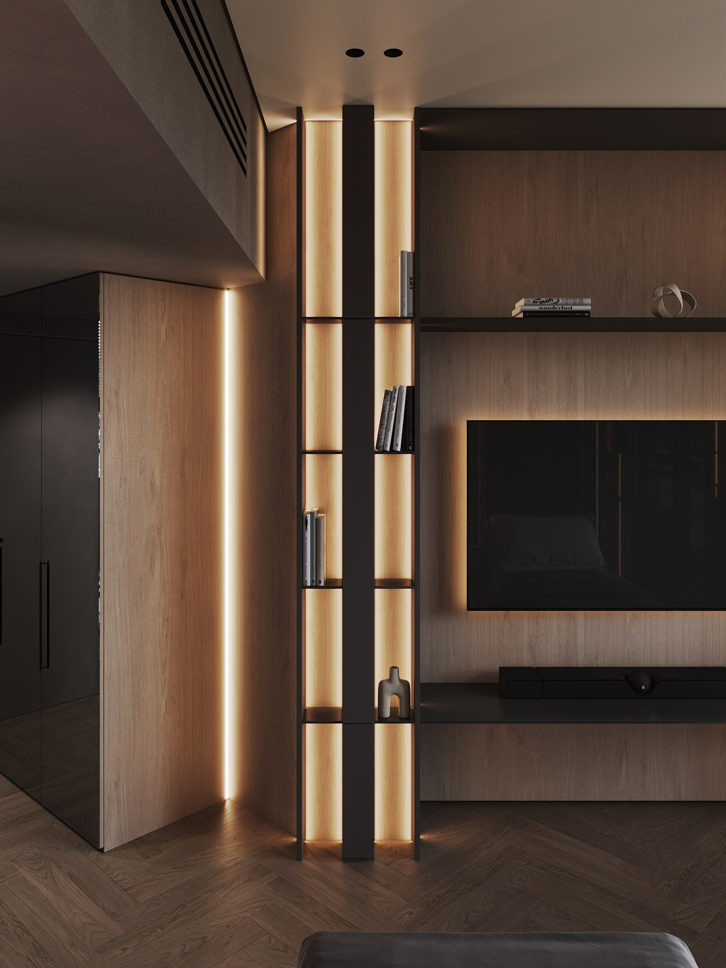 APARTMENT WITH BURJ KHALIFA VIEW. Дизайн интерьера и 3D-визуализация | AB Design Buro