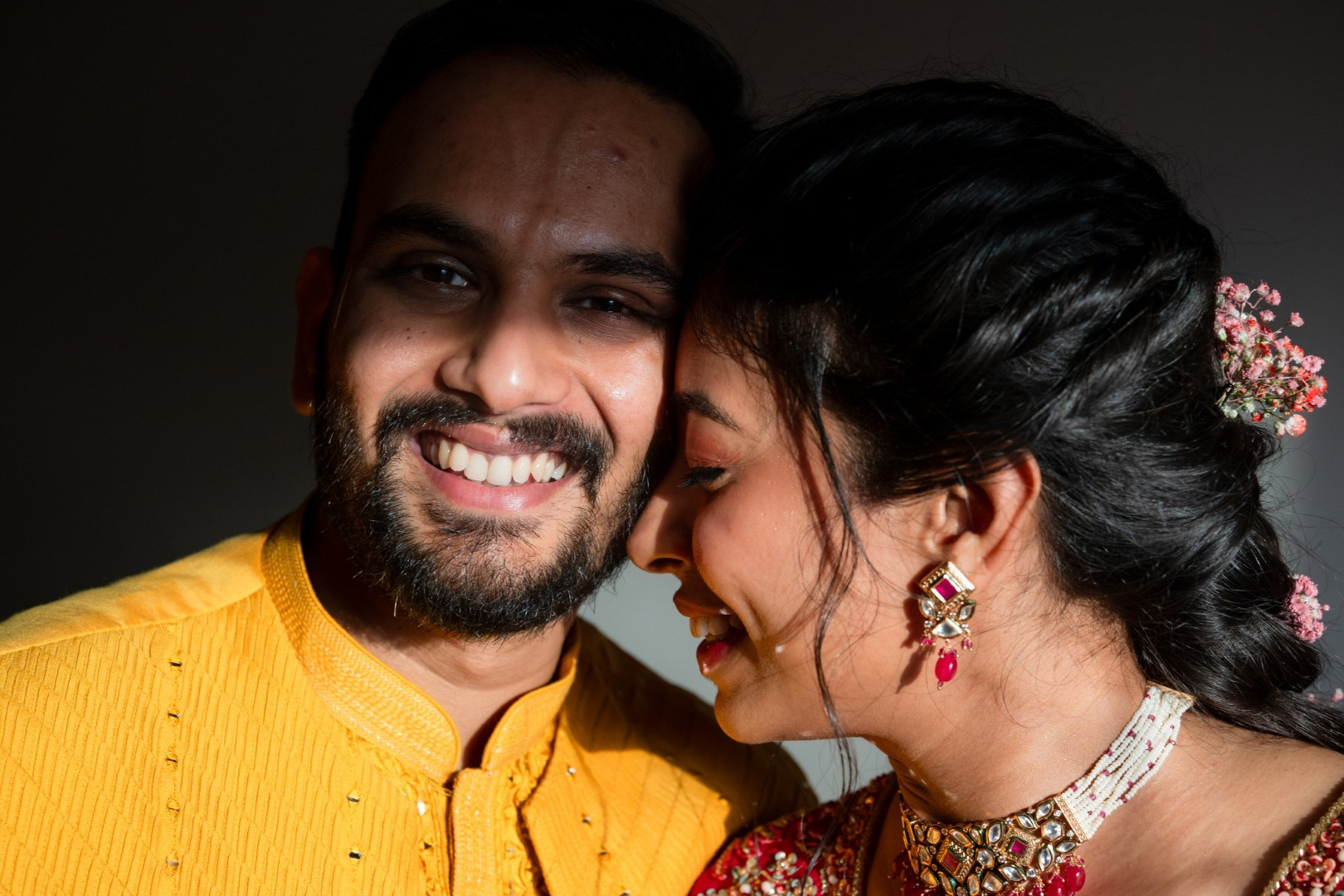 Hands in the Air: Chiranjeev & Niharika at Hyatt Centric Hebbal. Truly Yours | Documentary Wedding Photography & Films | Sharath Padaru, Bangalore