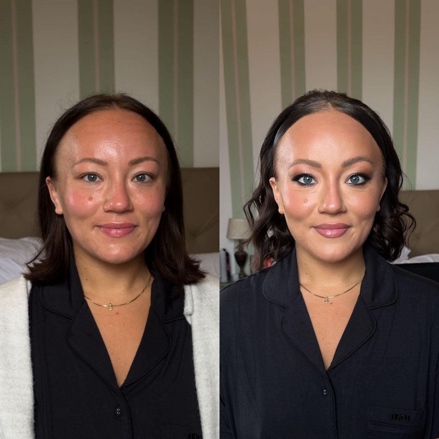 glam on asian bridesmaid smoky eyes