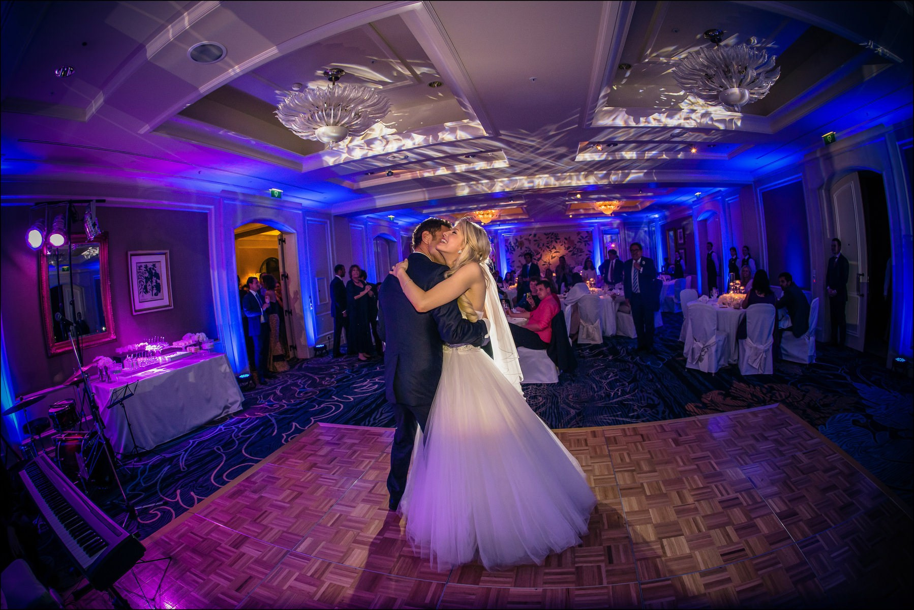 First dance embrace newlyweds Four Seasons Prague wedding reception