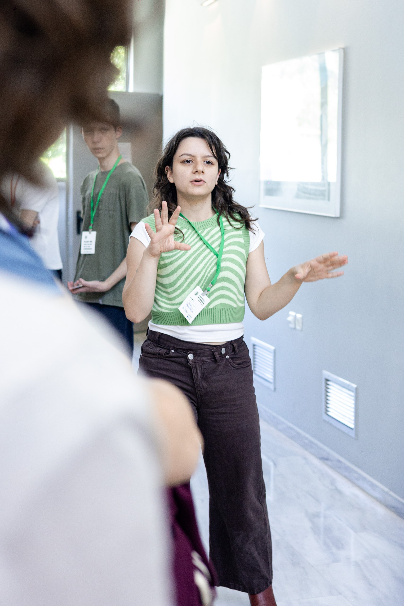 Student giving a presentation during a biology conference
