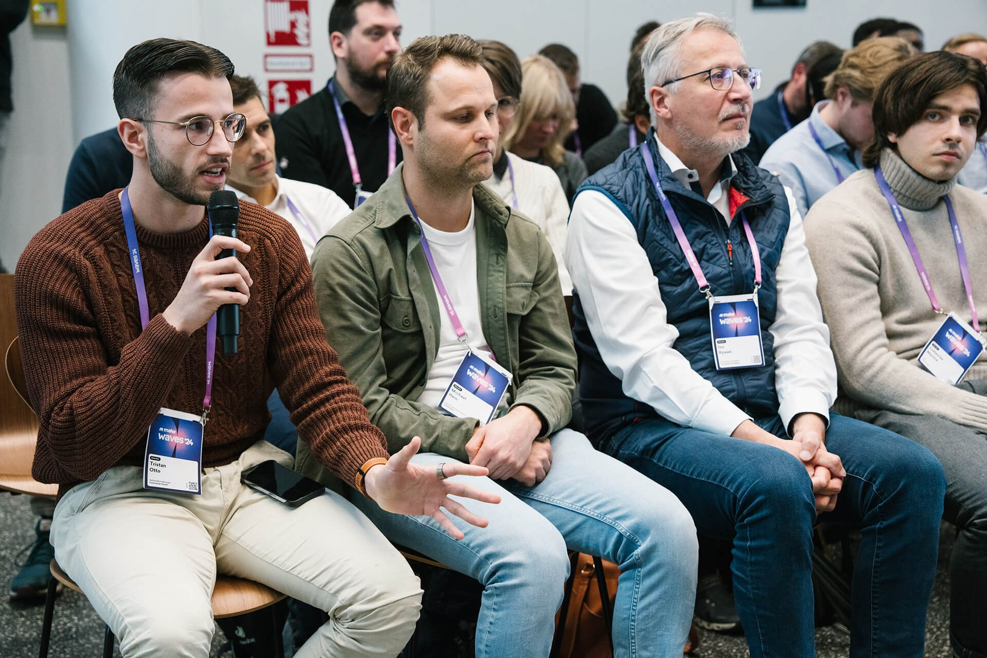 Corporate event Munich: audience reaction and open questions during Make.com presentation