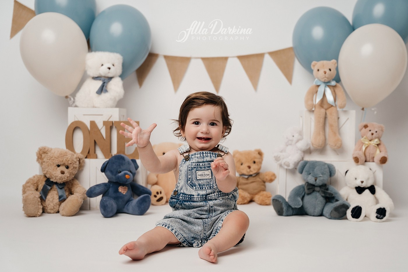 Teddy bear cake smash session. Newborn and family photographer. Hills District. Sydney