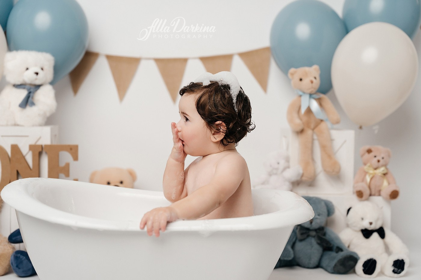Teddy bear cake smash session. Newborn and family photographer. Hills District. Sydney