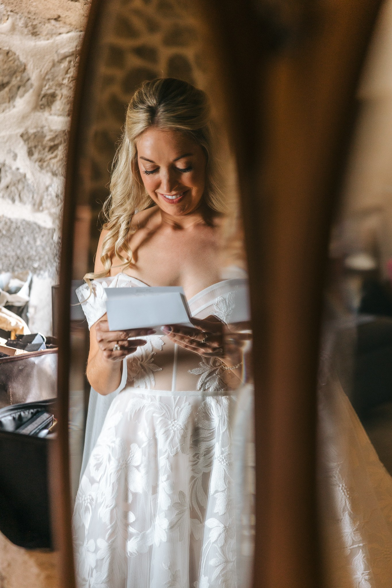 Wedding officiant and American couple at Son Marroig temple