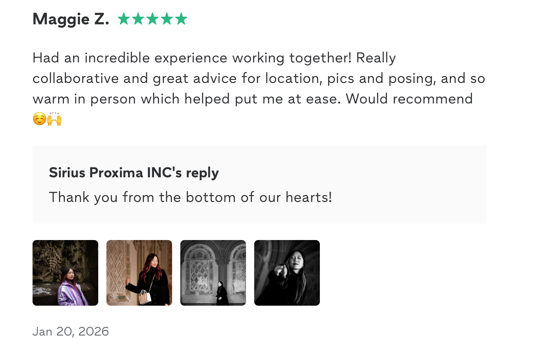 Photography company in NYC — Sirius Proxima Photography