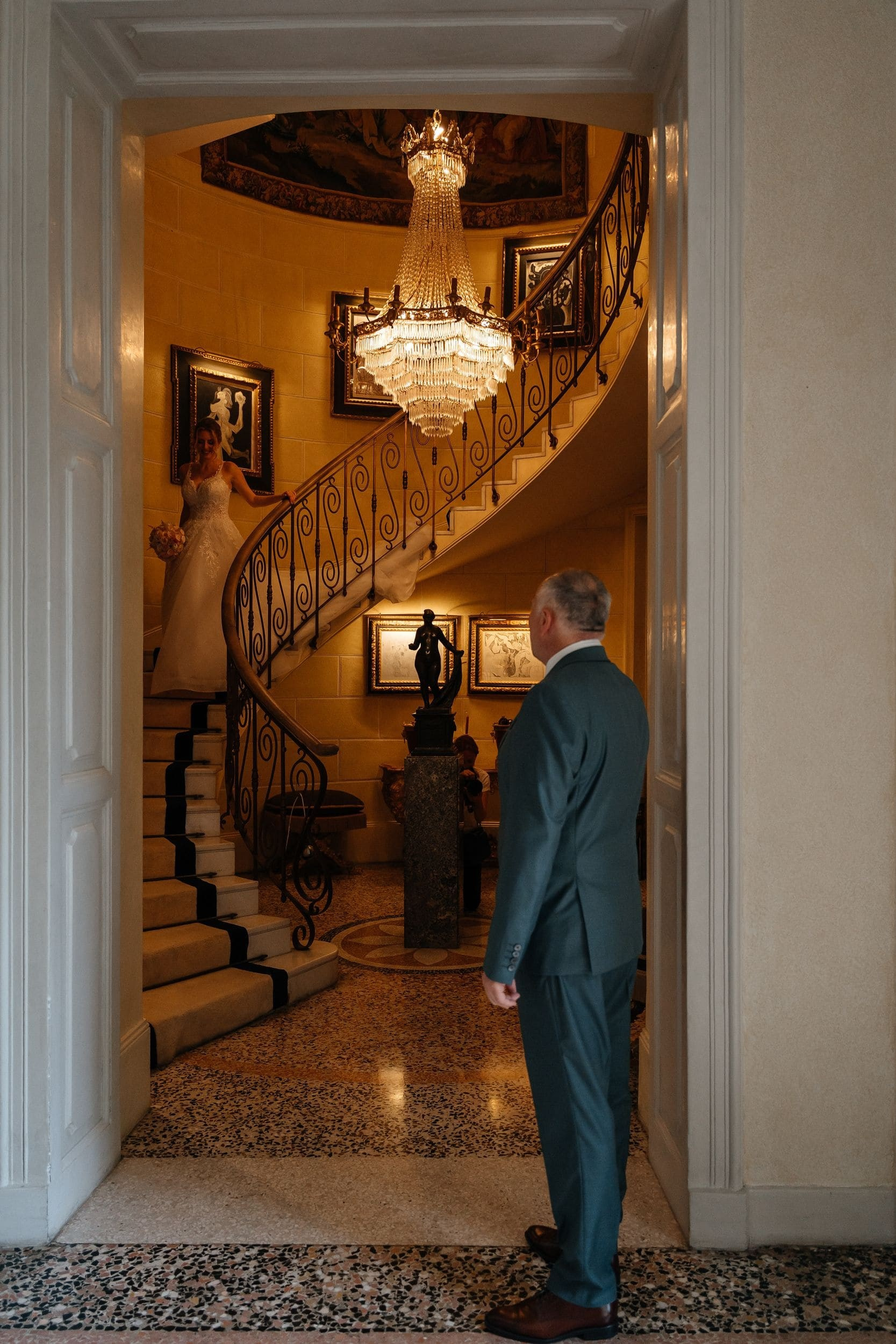 first look of the father and bride