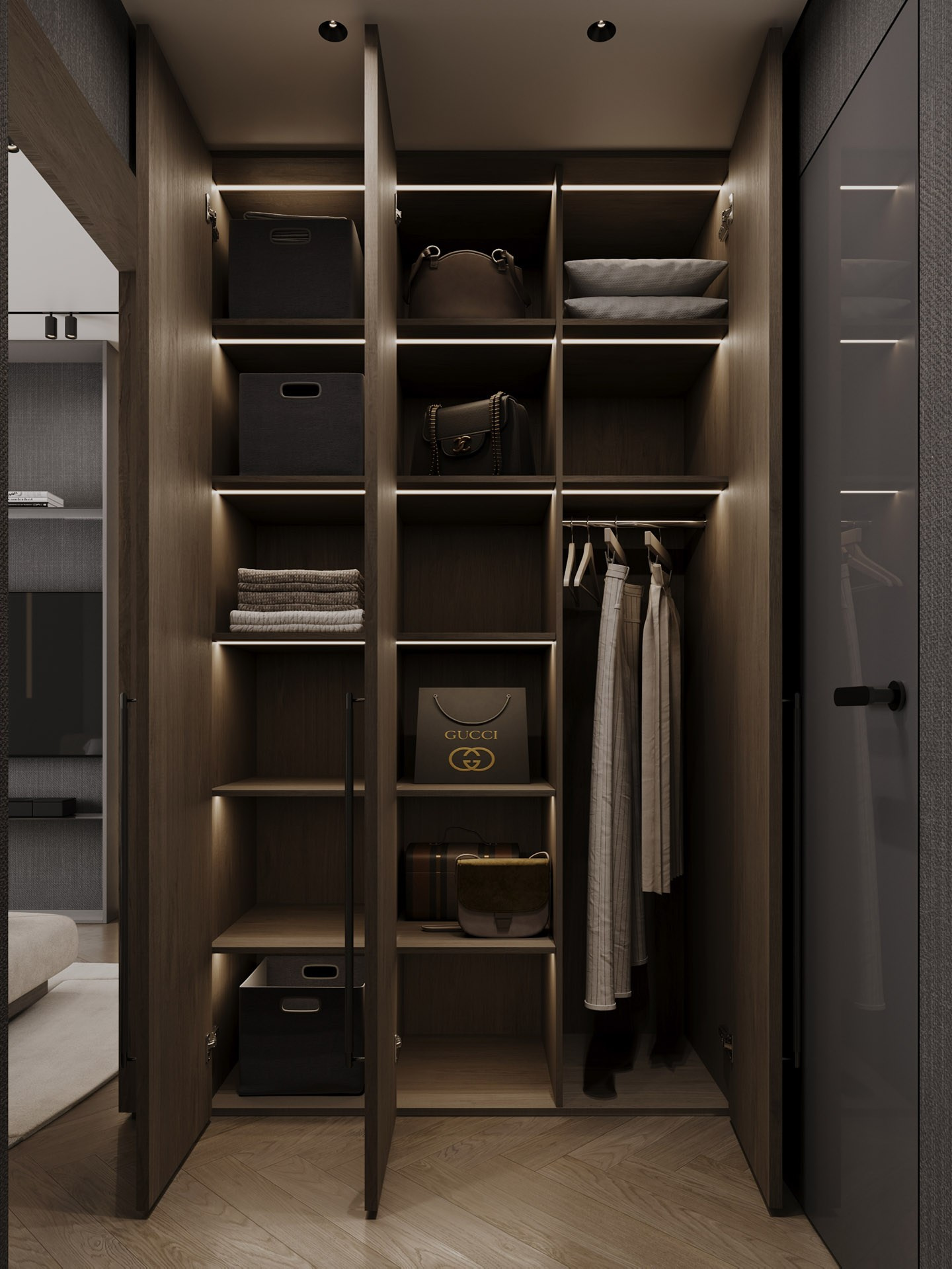 APARTMENT WITH BURJ KHALIFA VIEW. Дизайн интерьера и 3D-визуализация | AB Design Buro