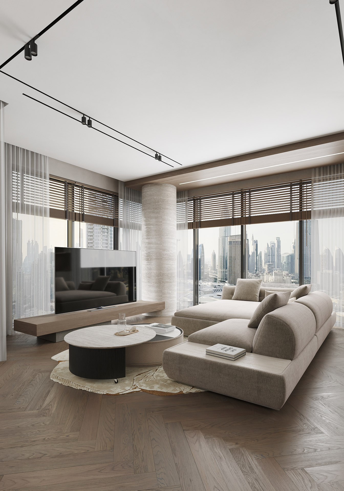 APARTMENT WITH BURJ KHALIFA VIEW. Дизайн интерьера и 3D-визуализация | AB Design Buro