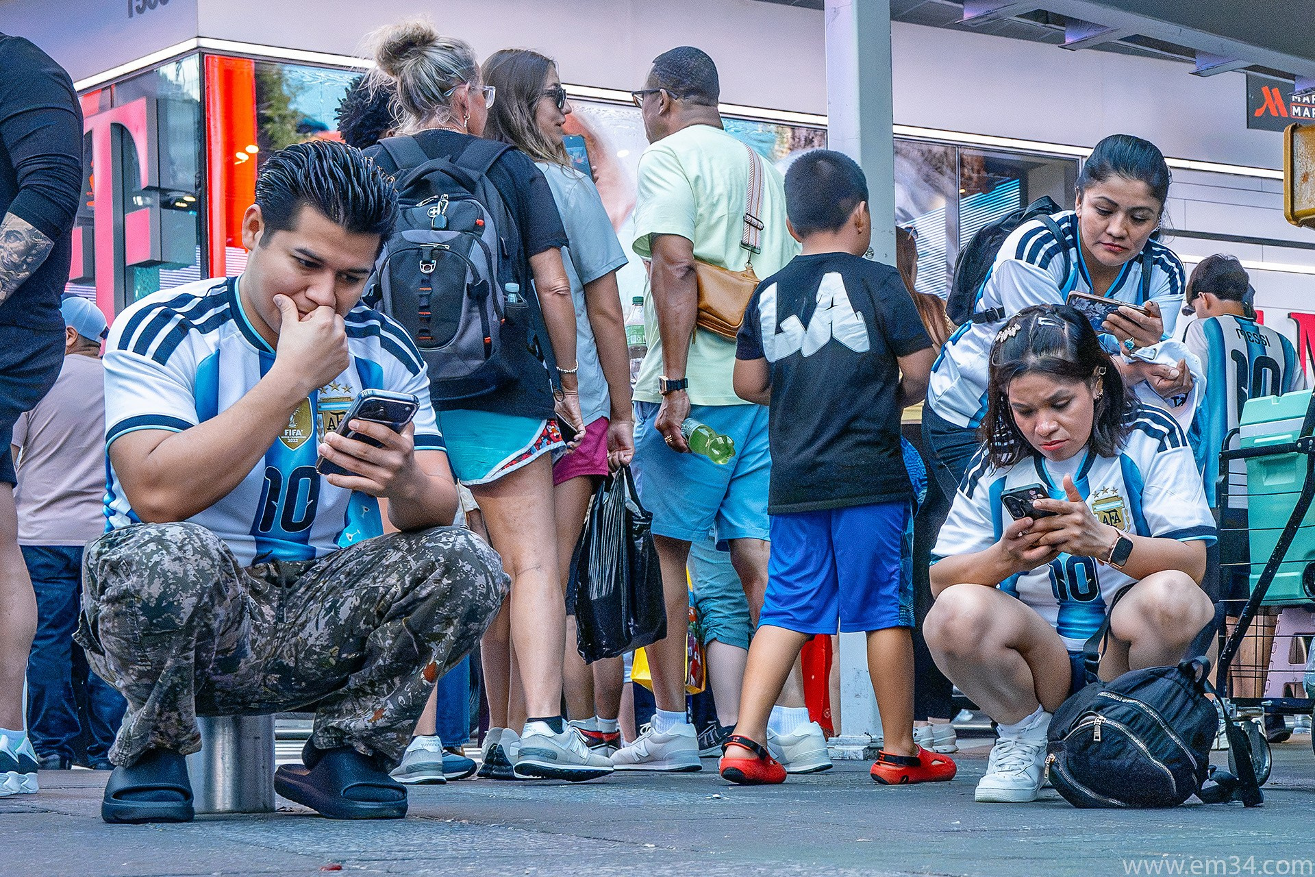 Spain vs Argentina Fans in Times Square | Street Photography by Emin Kuliyev