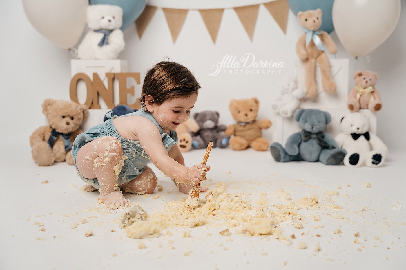 Teddy bear cake smash session. Newborn and family photographer. Hills District. Sydney