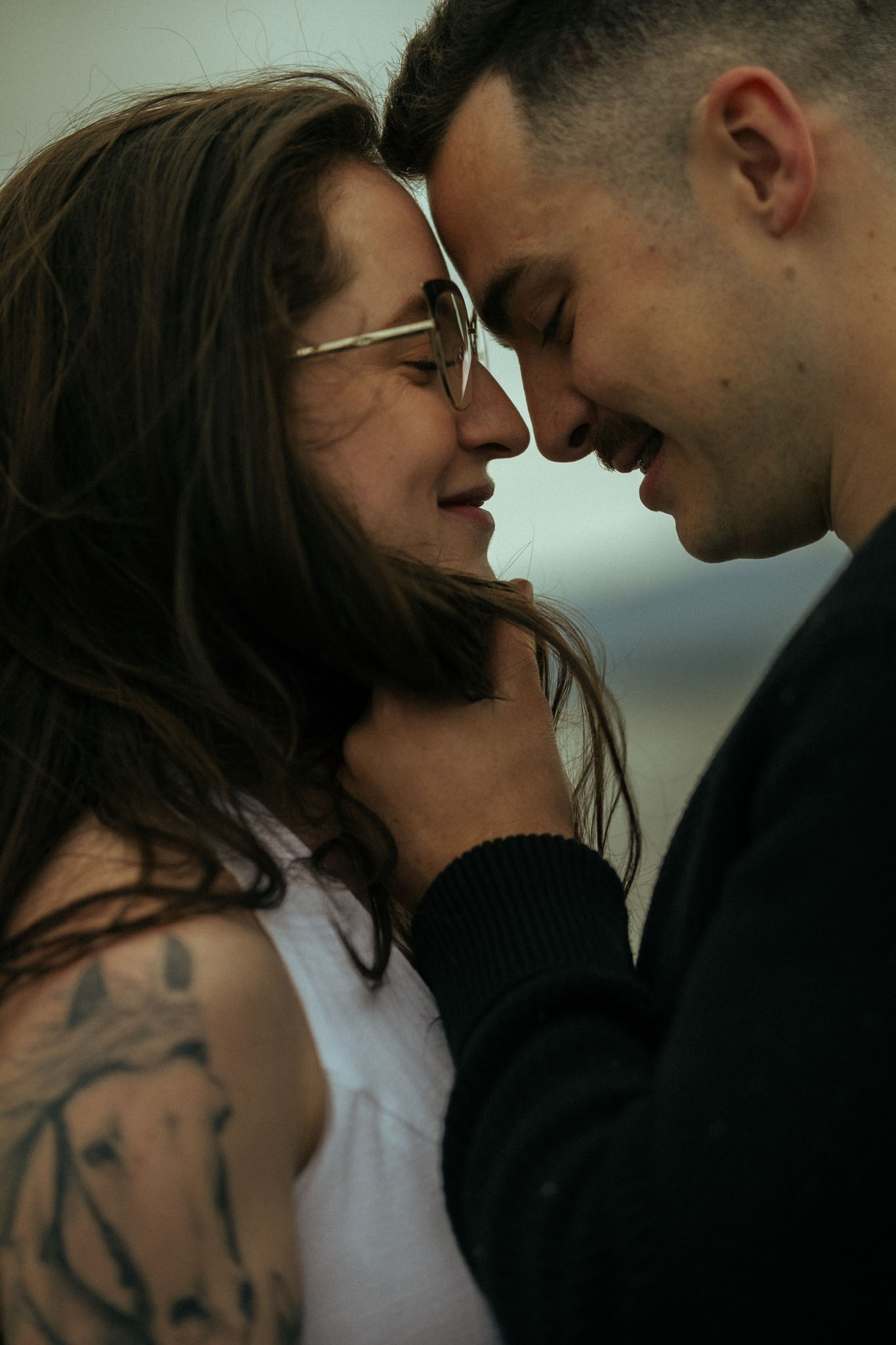 Couple photoshoot in Courtenay, BC with natural light and cinematic mood